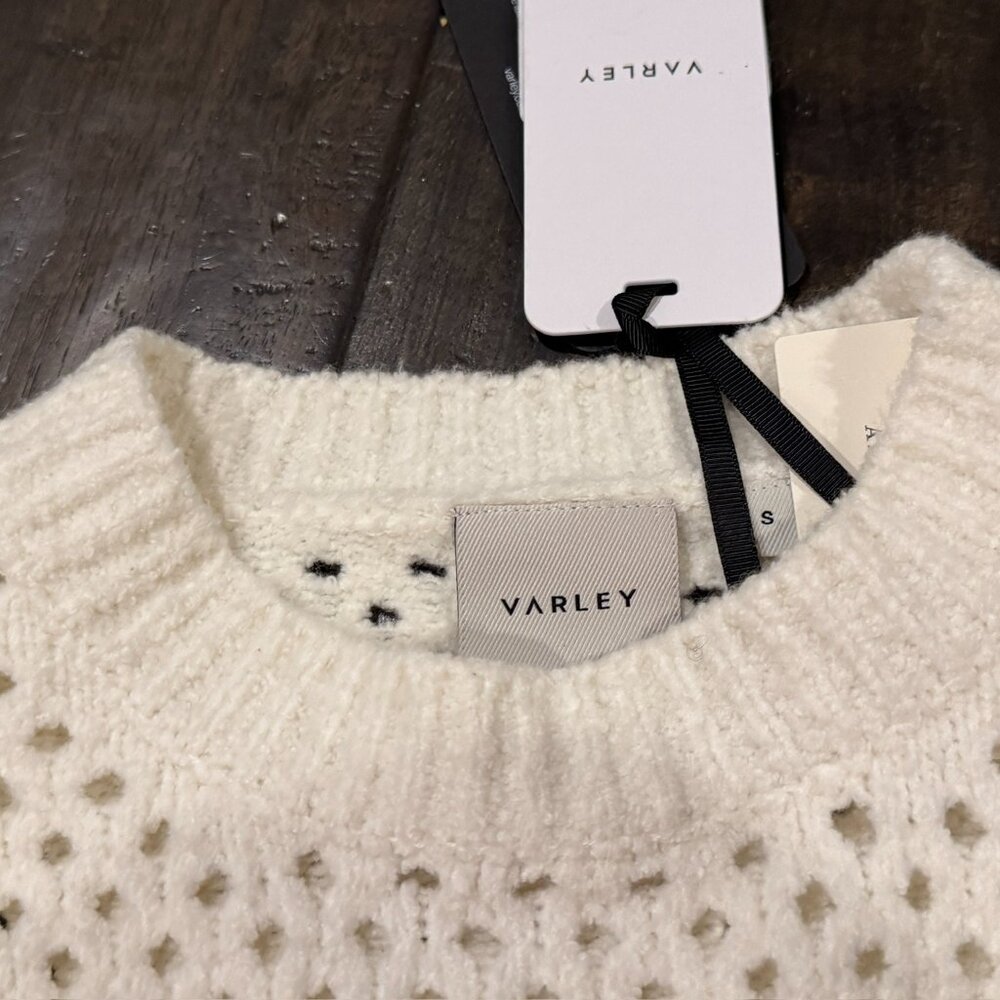 NWT Varley Grady Boucle Knit Sweater Cream - Picture 8 of 11